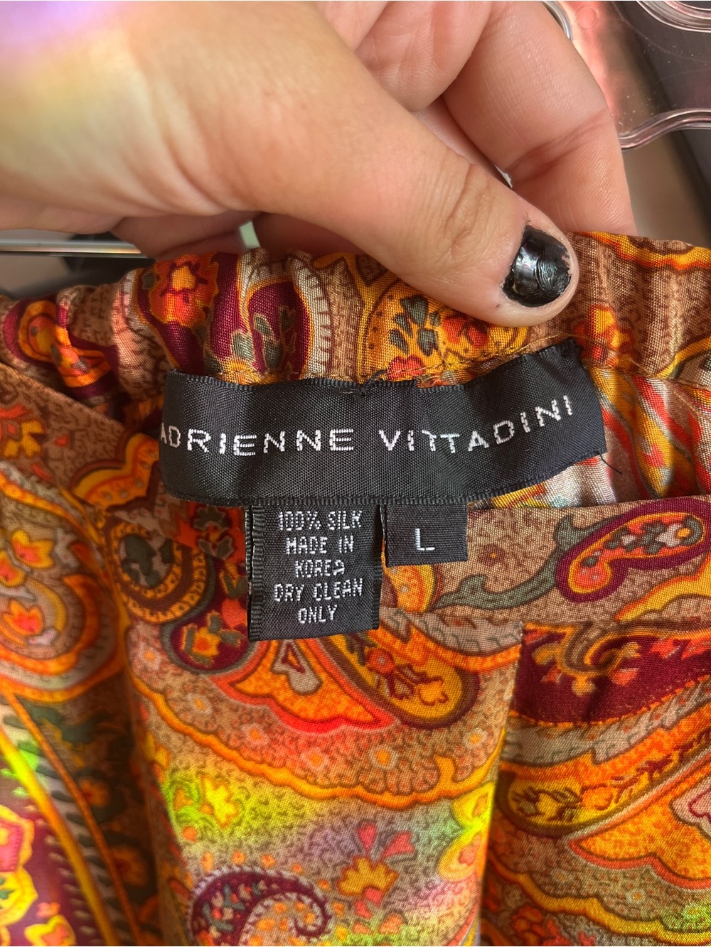Adrienne Vittadini Orange Paisley Wide-Leg Pants - Picture 5 of 6